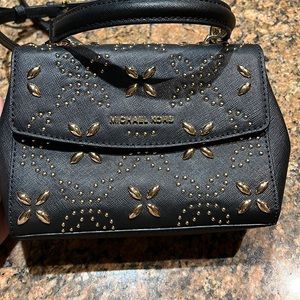 Gold and black detailed Michael kors bag